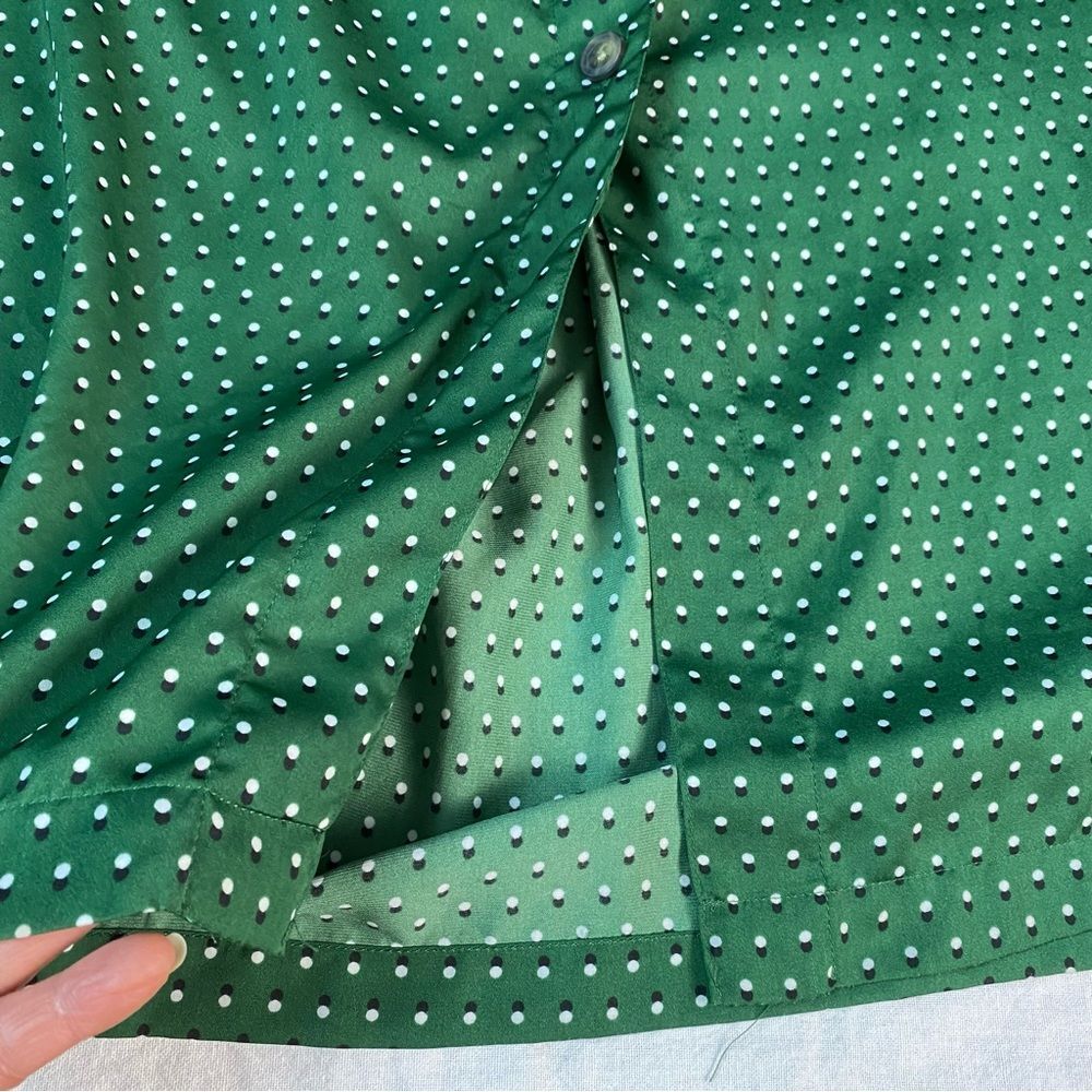 Who What Wear Green Maxi Skirt Polka Dot Prairie Cottagecore Size 6 - Picture 5 of 9